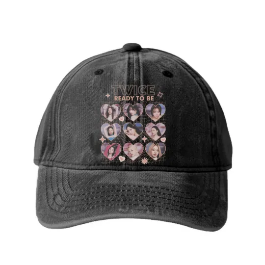 Discover Twice Kpop Washed Denim Baseball Caps, Ready To be Washed Denim Baseball Caps