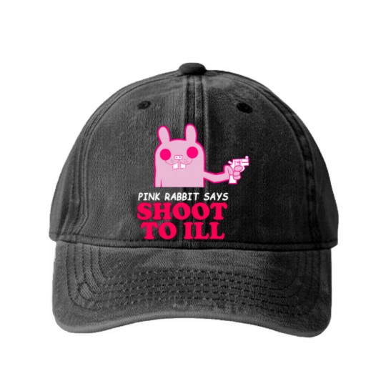 Discover Gorillaz - Pink Rabbit Says- Shoot to Ill89 Washed Denim Baseball Caps