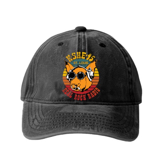 Discover Real Rock Radio Retro Washed Denim Baseball Caps