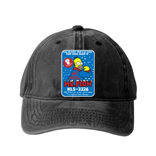 Discover Mr Plow thats my name Washed Denim Baseball Caps