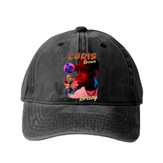 Discover Retro Chris Brown Under The Influence Tour Cotton Washed Denim Baseball Caps Washed Denim Baseball Caps