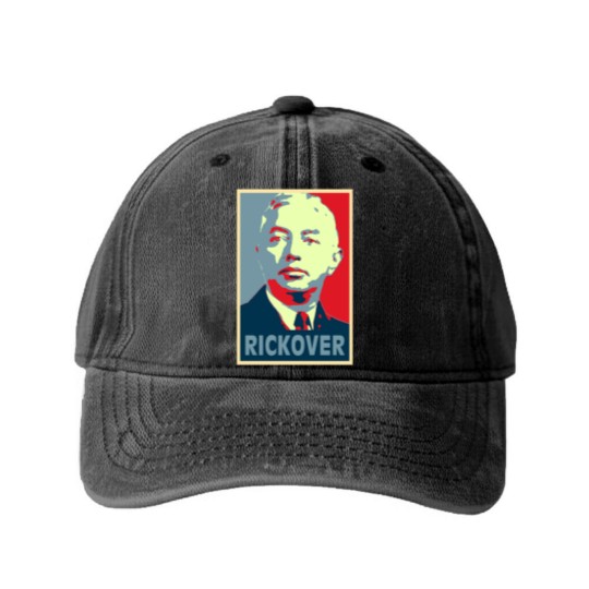 Discover Rickover, Rickover poster, Rickover Tribute Merch Washed Denim Baseball Caps