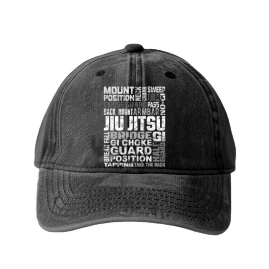 Discover Brazilian Jiu Jitsu MMA Washed Denim Baseball Caps Gift Washed Denim Baseball Caps