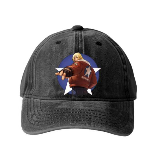 Discover Eternal Hero - Terry Bogard - Washed Denim Baseball Caps