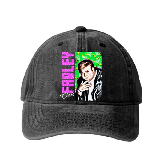 Discover Chris Farley Nostalgia Graphic Washed Denim Baseball Caps