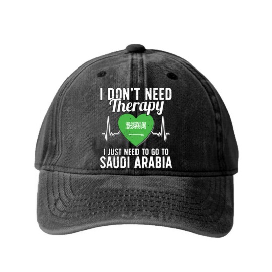 Discover Saudi Arabia flag I Arab Souvenirs Washed Denim Baseball Caps