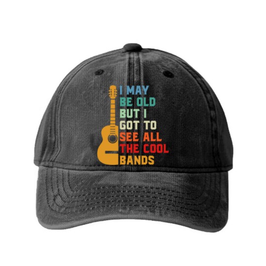 Discover I May Be Old Best Bands Washed Denim Baseball Caps