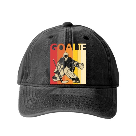 Discover Hockey Goalie T- Washed Denim Baseball Caps Vintage Hockey Goalie T- Washed Denim Baseball Caps Washed Denim Baseball Caps
