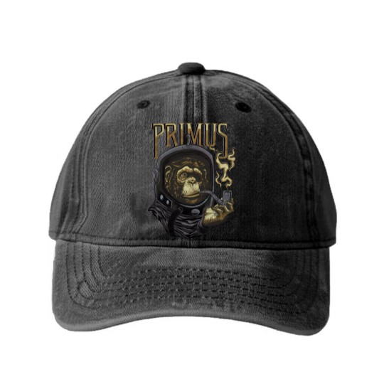 Discover Primus Monkey Metal Rock Band Vox Vintage Washed Denim Baseball Caps