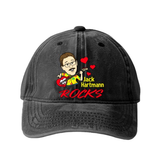 Discover Jack Hartmann Rocks Short Sleeve Gift \ Washed Denim Baseball Caps