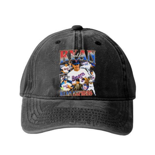 Discover Vintage 90s Graphic Style Nolan Ryan Washed Denim Baseball Caps Vintage Sport Washed Denim Baseball Caps