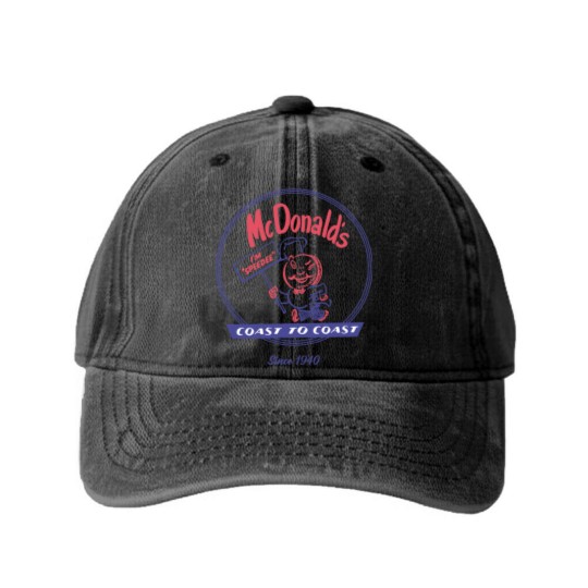 Discover McDonald vintage speedee coast to coast Washed Denim Baseball Caps