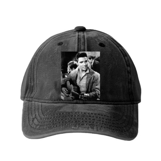 Discover Elvis Presley King of Rock and Roll Vintage Washed Denim Baseball Caps