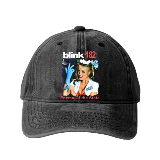 Discover B182 Enema Of The State Album Cover Washed Denim Baseball Caps,  B182 2023 Tour Vintage 90 Washed Denim Baseball Caps