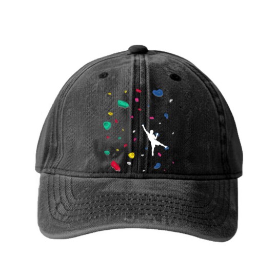 Discover Climbing Boulder Wall Rock Climber Bouldering Washed Denim Baseball Caps