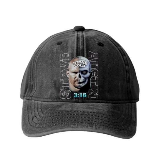 Discover Stone Cold Steve Austin Vintage 90s Bootleg Style Washed Denim Baseball Caps, Stone Cold Steve Austin Washed Denim Baseball Caps