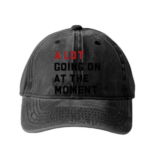 Discover A Lot Going On At The Moment Glitter Effect Washed Denim Baseball Caps, Concert Washed Denim Baseball Caps, TS Concert Washed Denim Baseball Caps