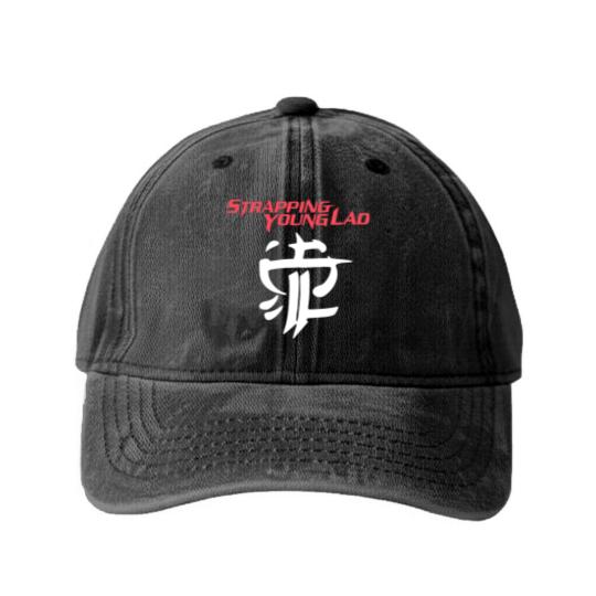 Discover Strapping Young band Washed Denim Baseball Caps