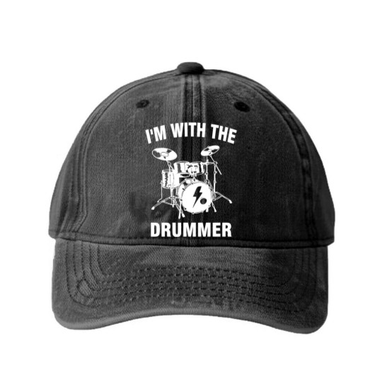 Discover I m With The Drummer Washed Denim Baseball Caps