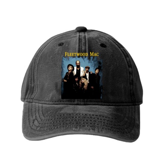 Discover 1990 Fleetwood Mac Behind The Mask Tour Washed Denim Baseball Caps, 90s Retro Vintage Washed Denim Baseball Caps