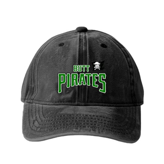 Discover Butt Pirates Green - Butt Purates - Washed Denim Baseball Caps