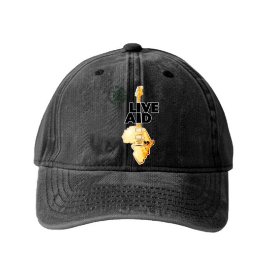 Discover Live Aid Concert Music Gig Event Live 1985 Wembley 80s Washed Denim Baseball Caps