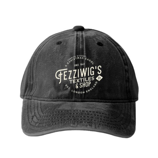 Discover christmas carol, fezziwigs, scrooge, holiday design t Washed Denim Baseball Caps