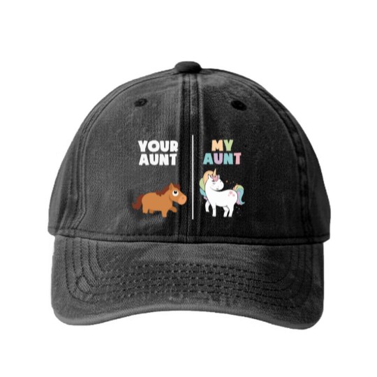 Discover Unicorn Aunt Washed Denim Baseball Caps
