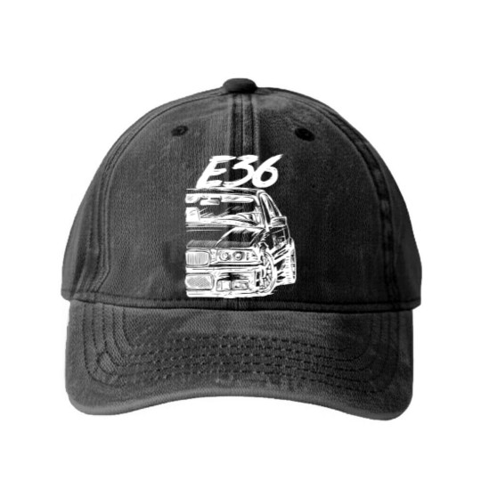 Discover M3 E36 3 Series Men's Retro BM RACING Washed Denim Baseball Caps
