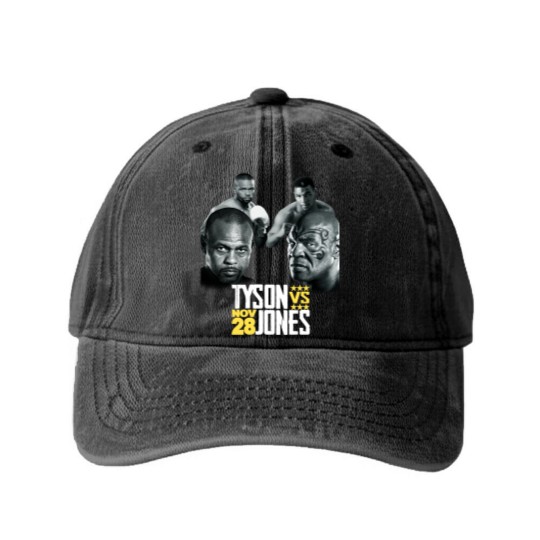 Discover Mike Tyson vs Roy Jones JR. Washed Denim Baseball Caps Boxing Legends Super Fight Men's Washed Denim Baseball Caps New