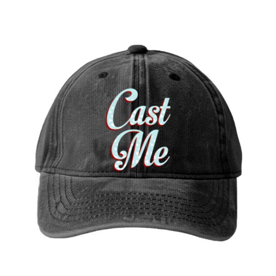 Discover Cast Me Actor Actress Acting Movie Theatre Gift Washed Denim Baseball Caps