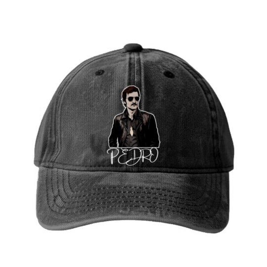 Discover Pedro Pascal Fan Washed Denim Baseball Caps Vintage Pedro Pascal tribute Washed Denim Baseball Caps