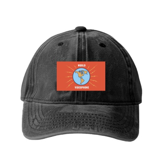Discover 'World Videophone' logo from 'Stingray' TV series - Gerry Anderson - Washed Denim Baseball Caps