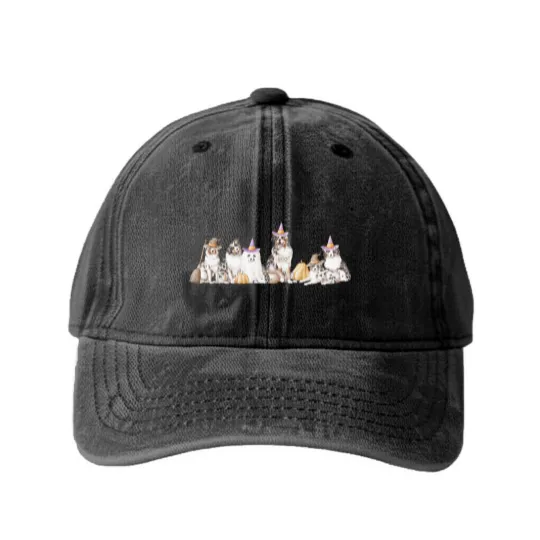 Discover Australian Shepherd Halloween  Washed Denim Baseball Caps
