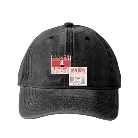 Discover Sam Hunt Music Washed Denim Baseball Caps 90s Y2K Merch Vintage Washed Denim Baseball Caps