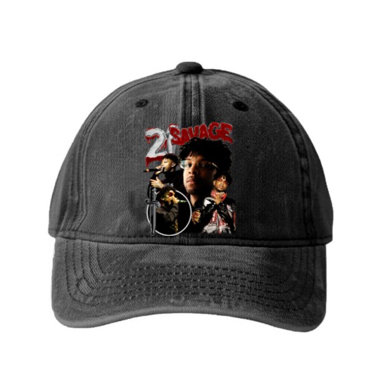Discover Limited 21 Savage Vintage 90s Washed Denim Baseball Caps, Gift For Woman and Man Unisex Washed Denim Baseball Caps