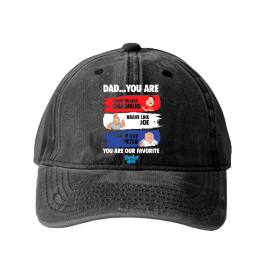 Discover Family Guy Washed Denim Baseball Caps, Smooth Like Quagmire Washed Denim Baseball Caps, Brave Like Joe Washed Denim Baseball Caps