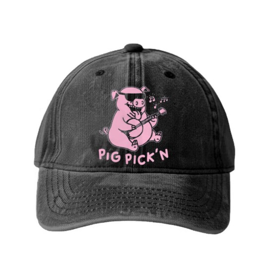 Discover Pig Playing Banjo Washed Denim Baseball Caps Bluegrass Washed Denim Baseball Caps Pig Pickin Washed Denim Baseball Caps BBQ Washed Denim Baseball Caps Washed Denim Baseball Caps