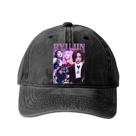 Discover Limited Ryujin Vintage Washed Denim Baseball Caps, ITZY Washed Denim Baseball Caps