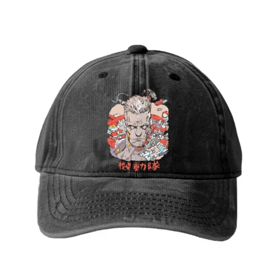 Discover Ghost in the Shell Batou - Ghost In The Shell - Washed Denim Baseball Caps