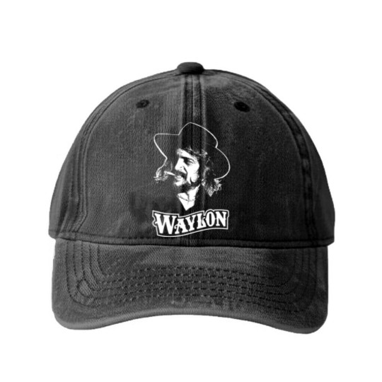 Discover Waylon Jennings Vintage Washed Denim Baseball Caps, Waylon TOUR 1984 Vintage Washed Denim Baseball Caps