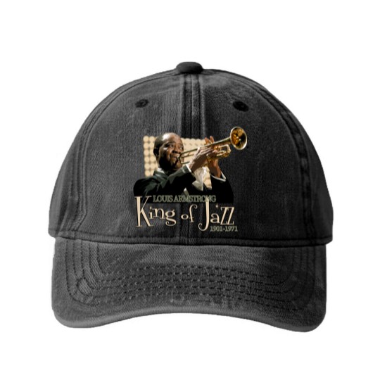 Discover Louis Armstrong, King of Jazz - Louis Armstrong - Washed Denim Baseball Caps
