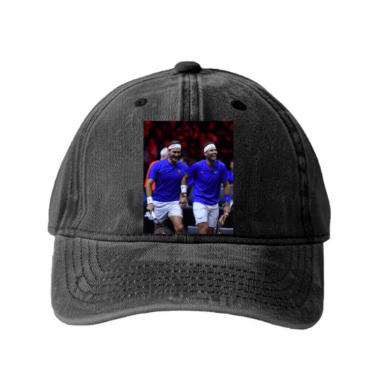 Discover Roger Federer and Rafael Nadal Washed Denim Baseball Caps, Roger Federer 20 Grand Slams Washed Denim Baseball Caps
