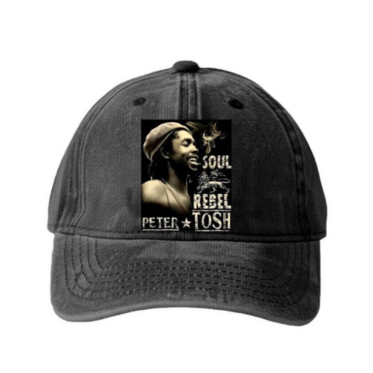 Discover Peter Tosh Jamaican Reggae Music Washed Denim Baseball Caps