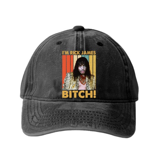 Discover Vintage I'm Rick James Bitch Essential Washed Denim Baseball Caps