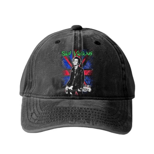 Discover SID VICIOUS - Cool / Rock / Punk / Punk Rock Washed Denim Baseball Caps