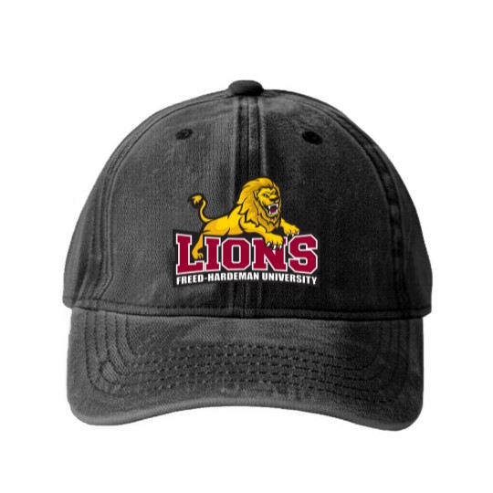 Discover College Of Freed–Hardeman Lions Team Washed Denim Baseball Caps