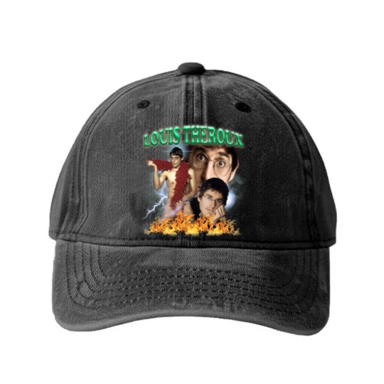 Discover Louis Theroux Wavey Washed Denim Baseball Caps