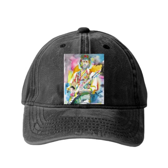 Discover ERIC CLAPTON watercolor portrait .2 - Eric Clapton - Washed Denim Baseball Caps