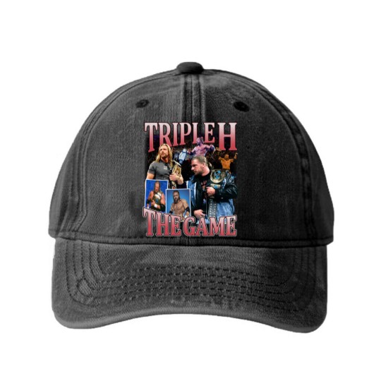Discover Retro Triple H Washed Denim Baseball Caps, Triple H Vintage Washed Denim Baseball Caps